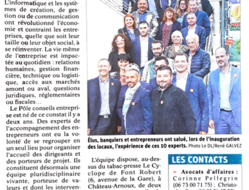 Article paru dans Haute Provence Info suite à l’inauguration du Pôle Conseils Entreprise